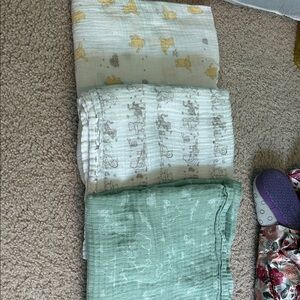 Four Winnie the Pooh Swaddle Blankets